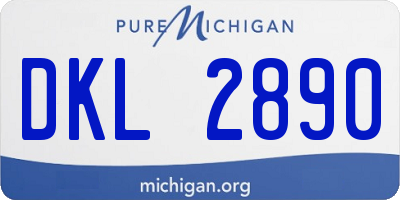 MI license plate DKL2890