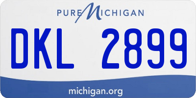 MI license plate DKL2899