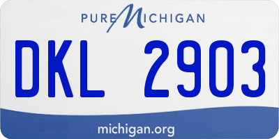 MI license plate DKL2903