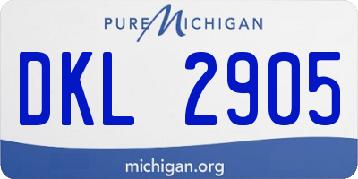 MI license plate DKL2905