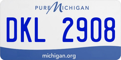 MI license plate DKL2908