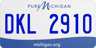 MI license plate DKL2910