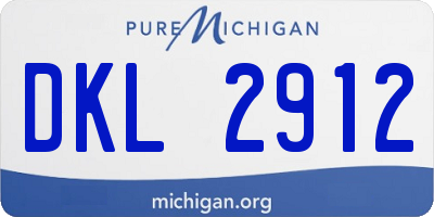 MI license plate DKL2912