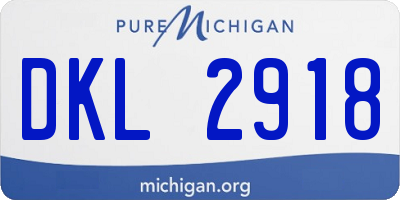 MI license plate DKL2918