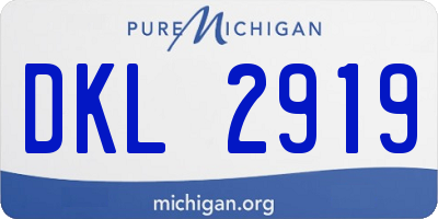 MI license plate DKL2919