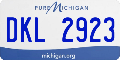 MI license plate DKL2923