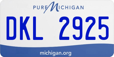 MI license plate DKL2925