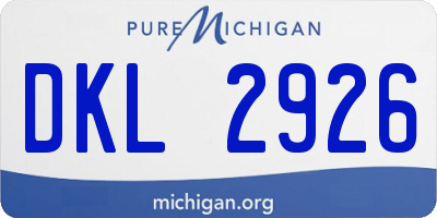 MI license plate DKL2926