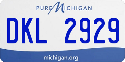 MI license plate DKL2929