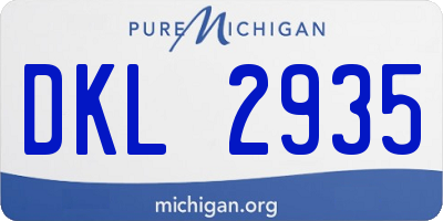 MI license plate DKL2935