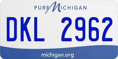 MI license plate DKL2962