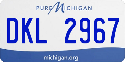 MI license plate DKL2967