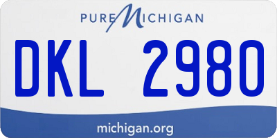MI license plate DKL2980
