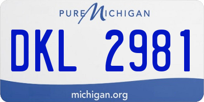 MI license plate DKL2981