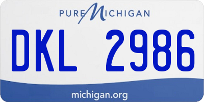 MI license plate DKL2986