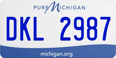 MI license plate DKL2987