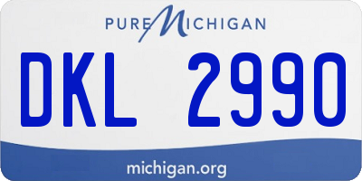 MI license plate DKL2990