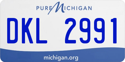 MI license plate DKL2991