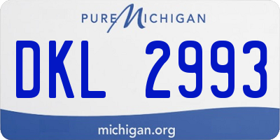 MI license plate DKL2993