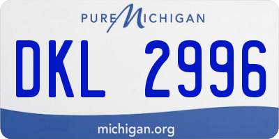 MI license plate DKL2996