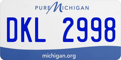 MI license plate DKL2998