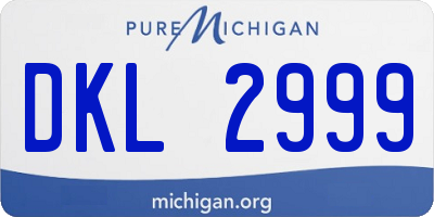 MI license plate DKL2999