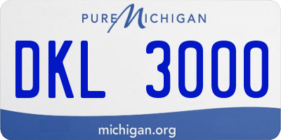 MI license plate DKL3000