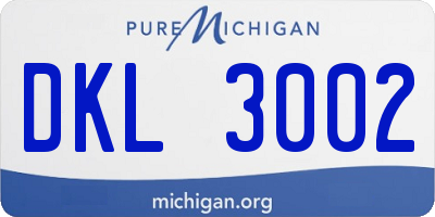 MI license plate DKL3002