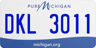 MI license plate DKL3011