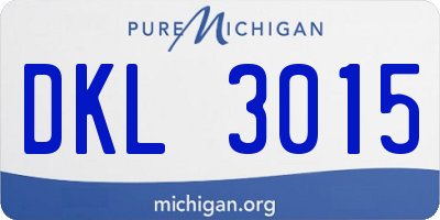 MI license plate DKL3015