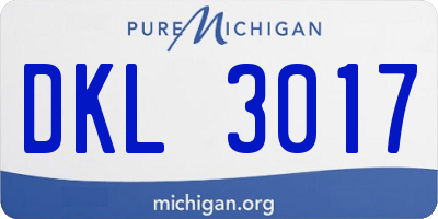 MI license plate DKL3017