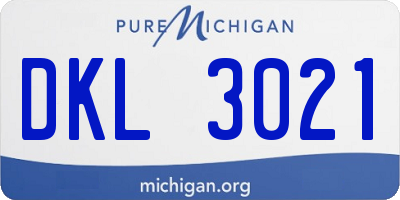 MI license plate DKL3021