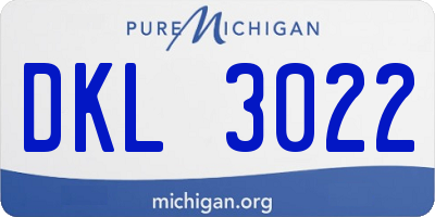 MI license plate DKL3022