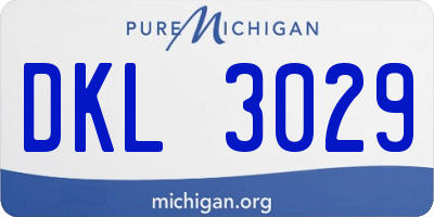 MI license plate DKL3029