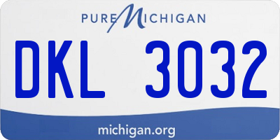 MI license plate DKL3032