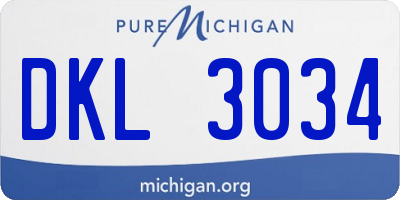 MI license plate DKL3034