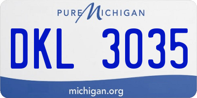 MI license plate DKL3035