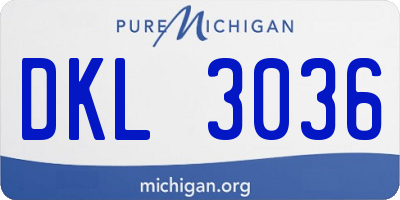 MI license plate DKL3036