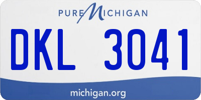 MI license plate DKL3041