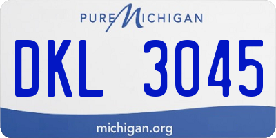 MI license plate DKL3045