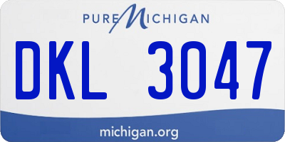 MI license plate DKL3047
