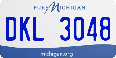 MI license plate DKL3048