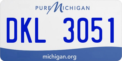 MI license plate DKL3051