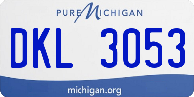 MI license plate DKL3053