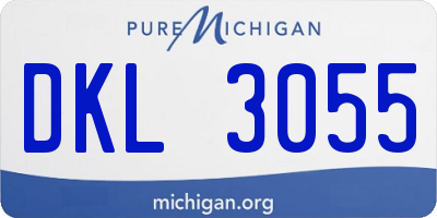 MI license plate DKL3055