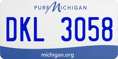 MI license plate DKL3058