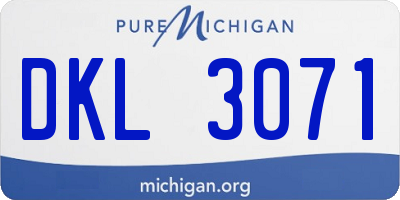 MI license plate DKL3071