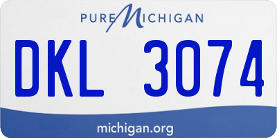 MI license plate DKL3074