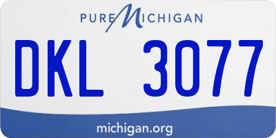 MI license plate DKL3077