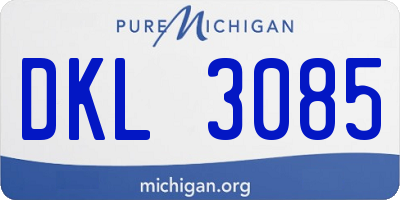 MI license plate DKL3085